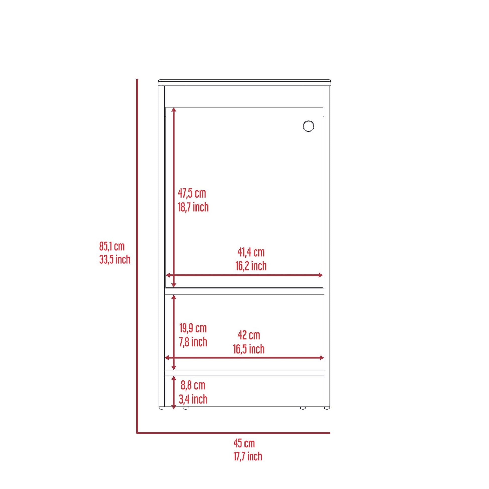 Jane Bathroom Vanity, Single Door Cabinet, Two Shelves -Light Gray image 3
