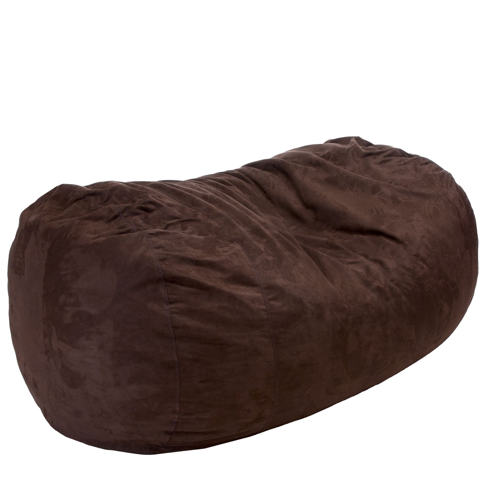 Jasper Traditional 8 Foot Cylindrical Suede Bean Bag, Brown image 2