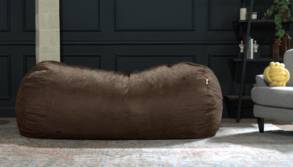 Jasper Traditional 8 Foot Cylindrical Suede Bean Bag, Brown image 1