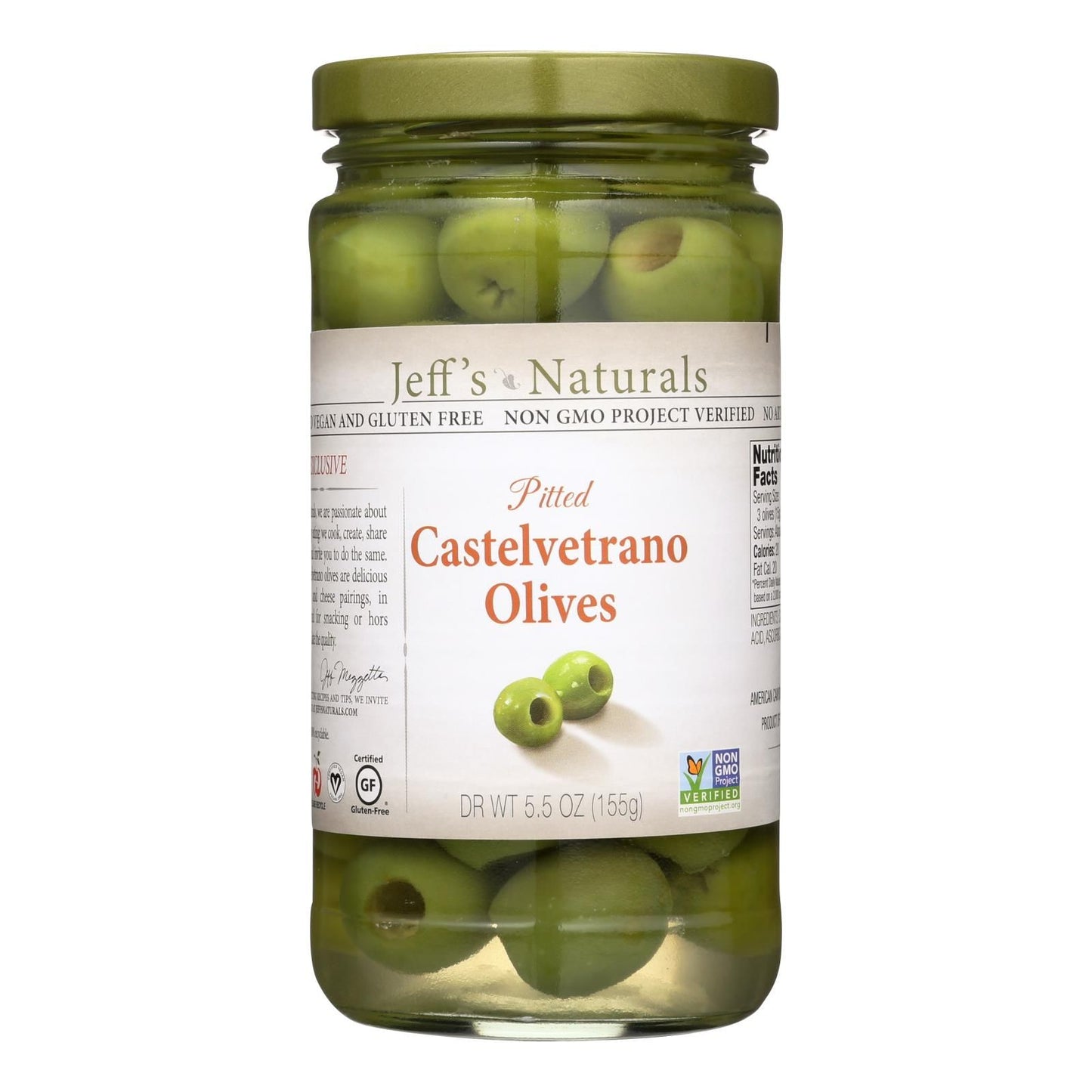Jeff's Garden - Castelvetrano Olives - Pitted - Case Of 6 - 5.5 Oz. image 1