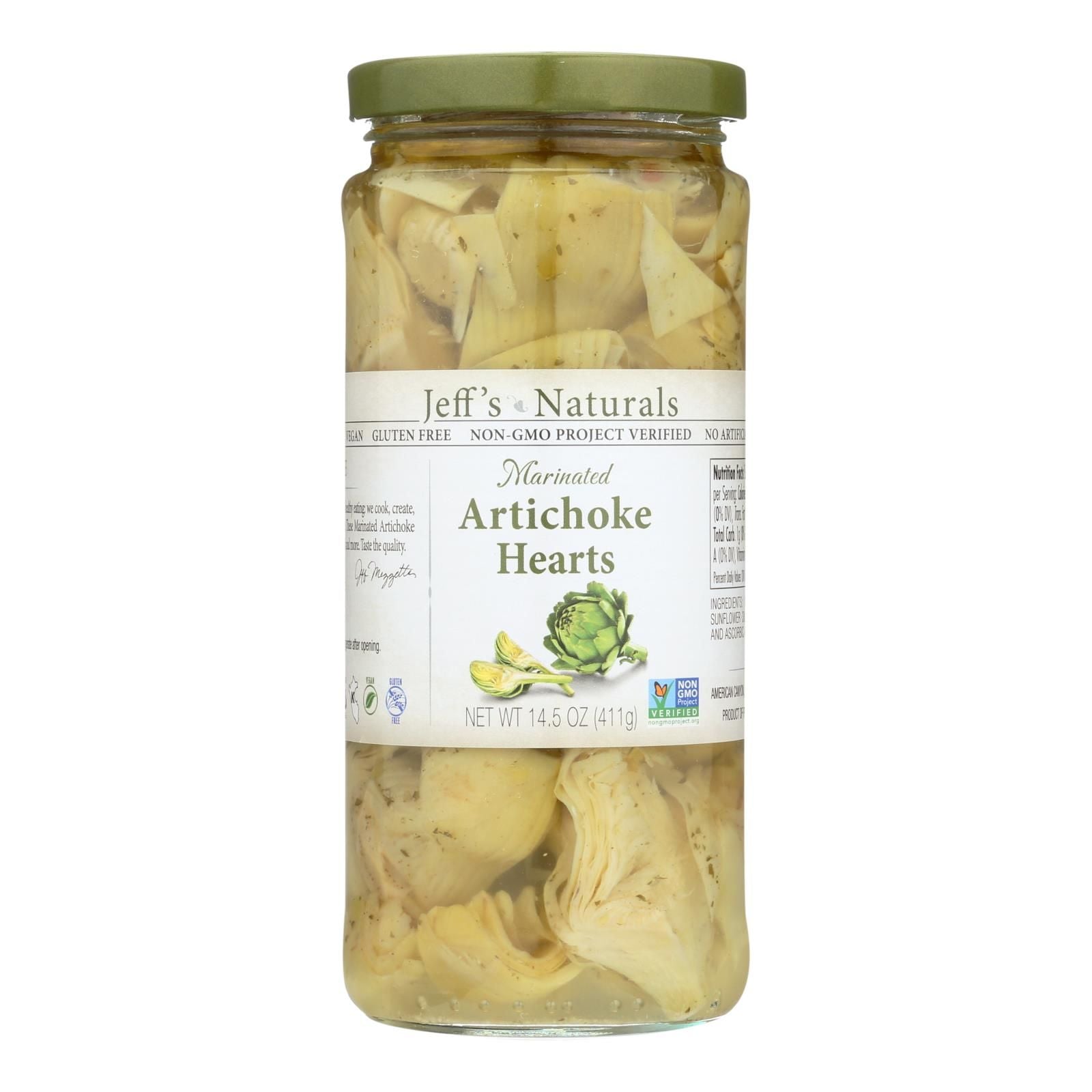 Jeff's Natural Artichoke Hearts - Marinated - Case Of 6 - 14.5 Oz image 1