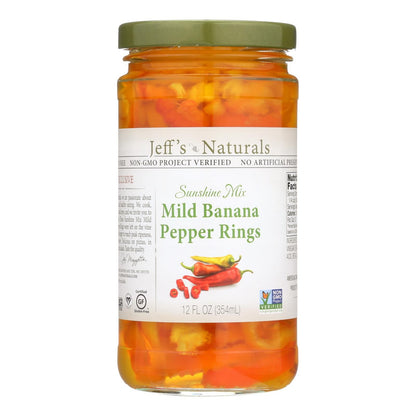 Jeff's Natural Banana Pepper - Mild - Sliced - Case Of 6 - 12 Fl Oz image 2