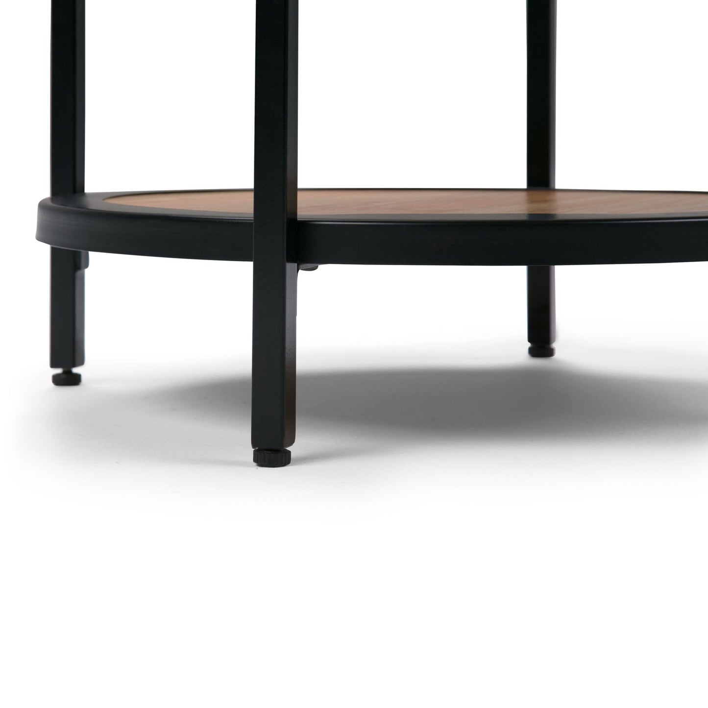 Jenna 18 inch Wide Solid Mango Wood and Metal Round Side Table in Natural image 5