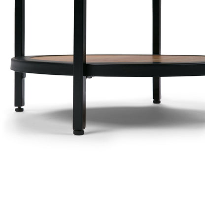 Jenna 18 inch Wide Solid Mango Wood and Metal Round Side Table in Natural image 5