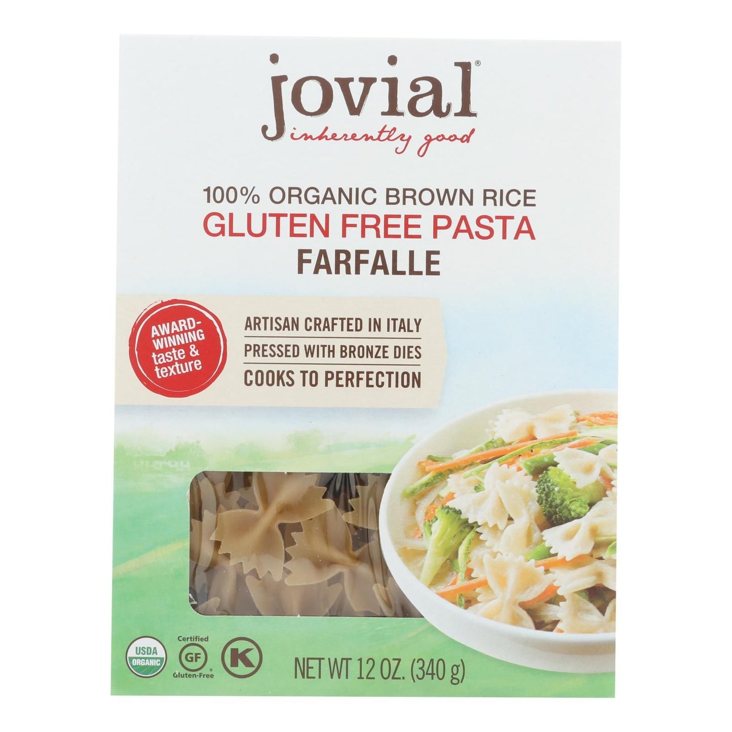 Jovial - Gluten Free Brown Rice Pasta - Farfalle - Case Of 12 - 12 Oz. image 2