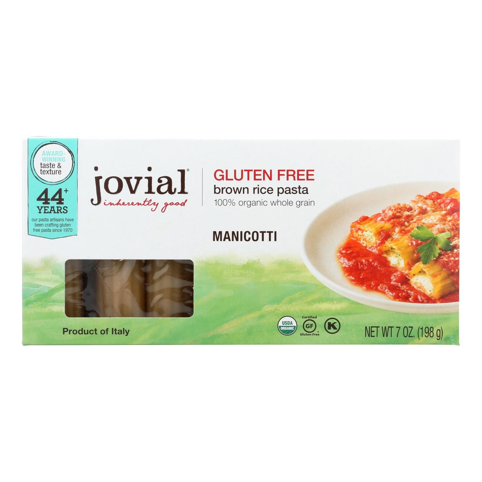 Jovial - Gluten Free Pasta - Manicotti - Case Of 12 - 7 Oz. image 1
