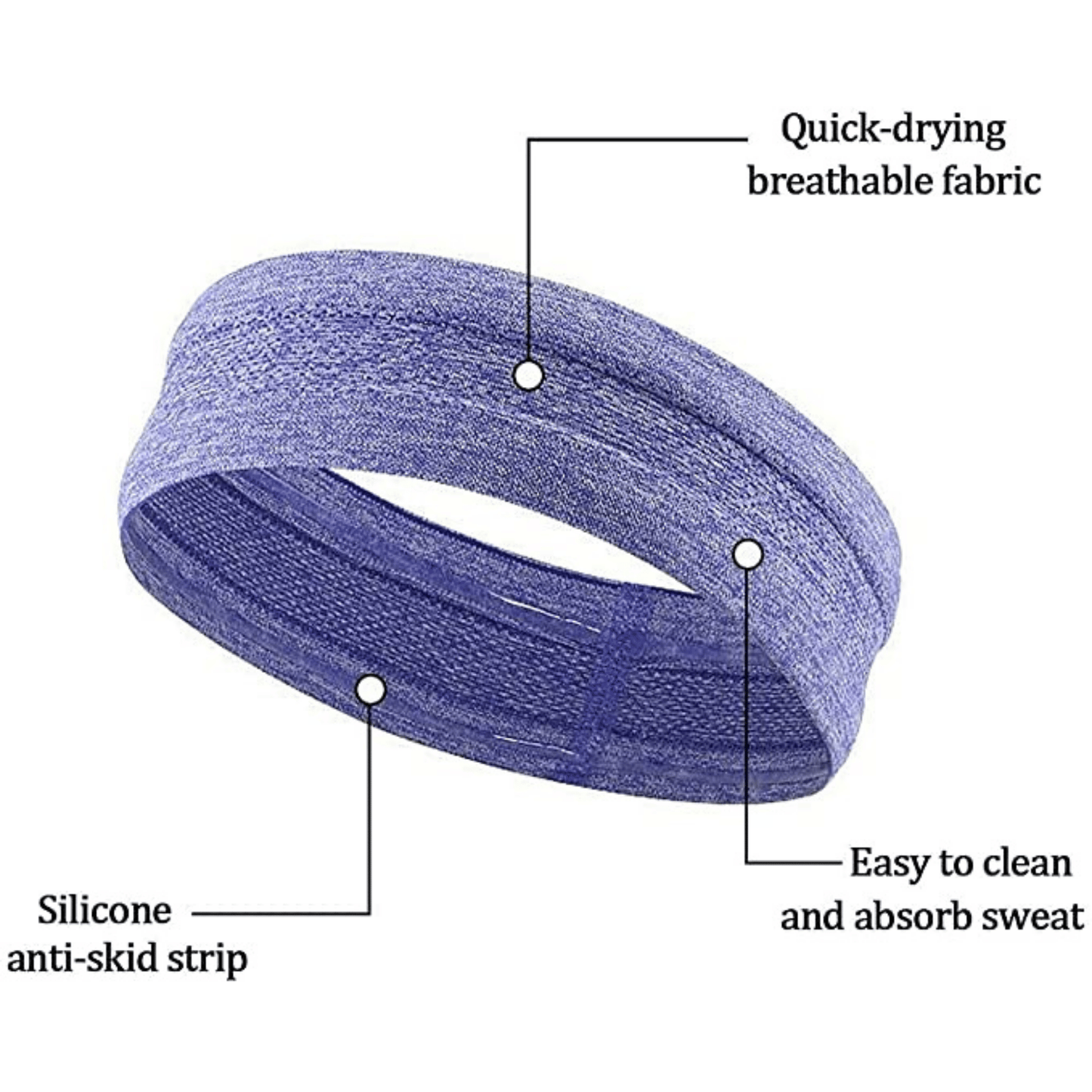 JupiterGear Cardio Sport and Fitness Sweat-Wicking Headband image 3