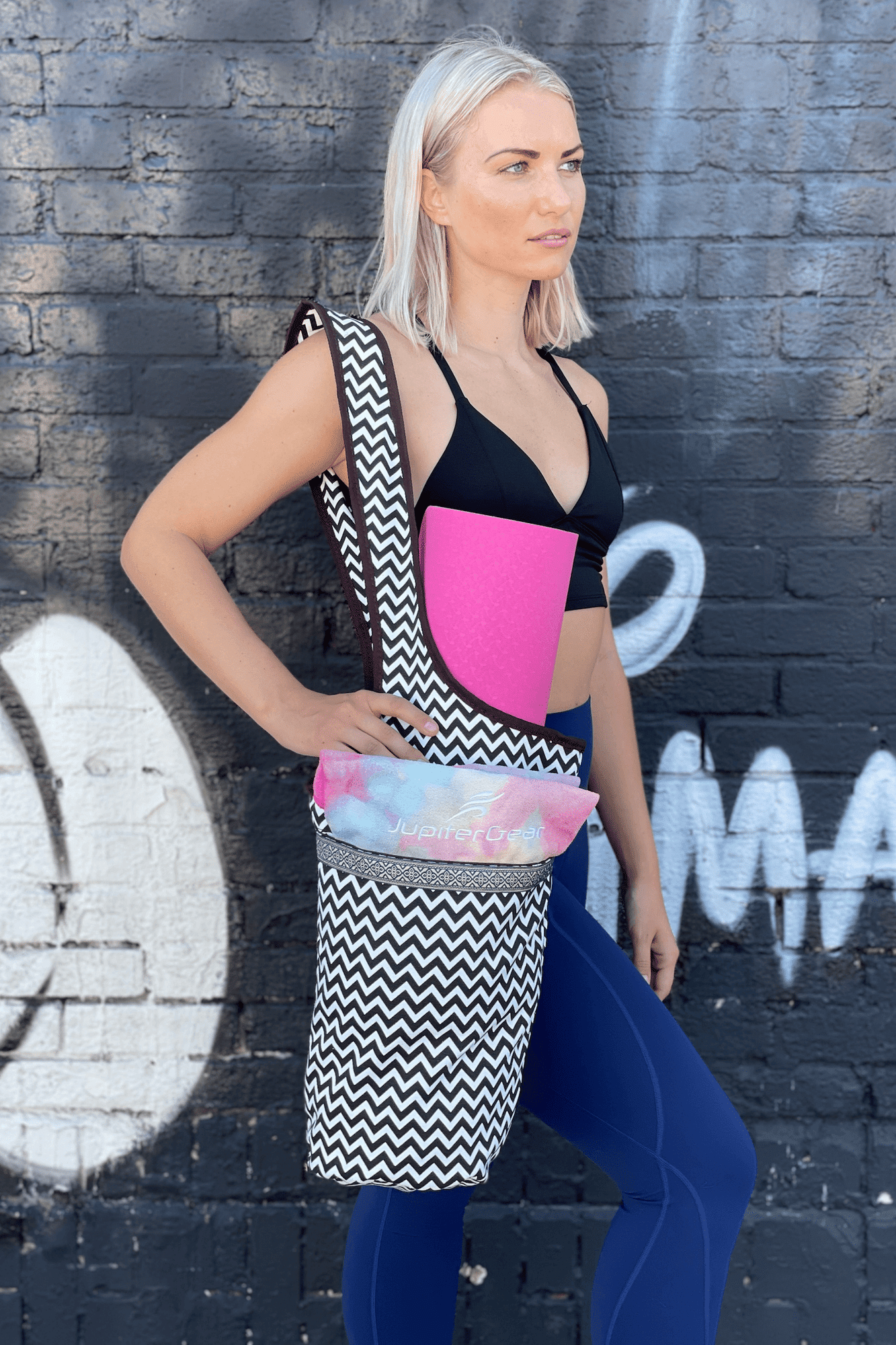 JupiterGear Yoga Mat Carrying Tote Bag with Large Pockets image 4