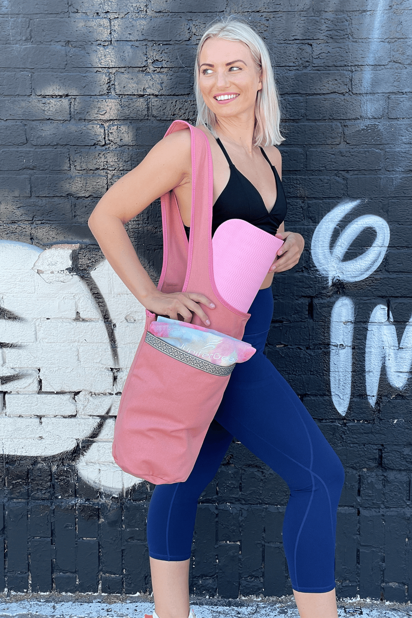 JupiterGear Yoga Mat Carrying Tote Bag with Large Pockets image 3