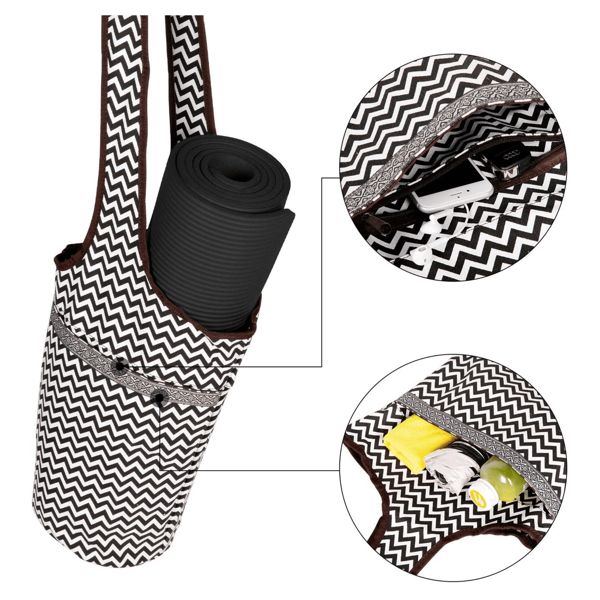 JupiterGear Yoga Mat Carrying Tote Bag with Large Pockets image 9