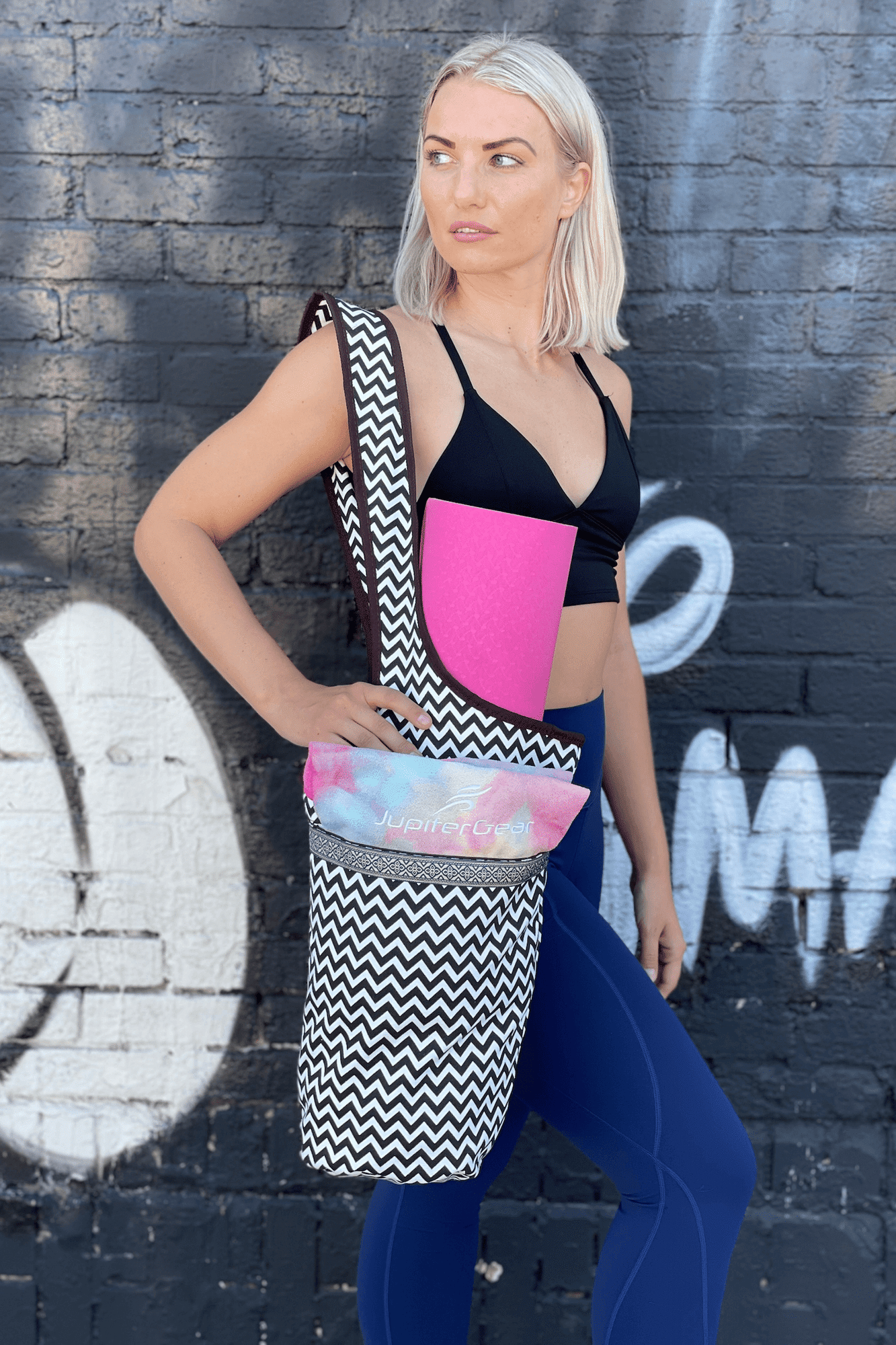 JupiterGear Yoga Mat Carrying Tote Bag with Large Pockets image 7