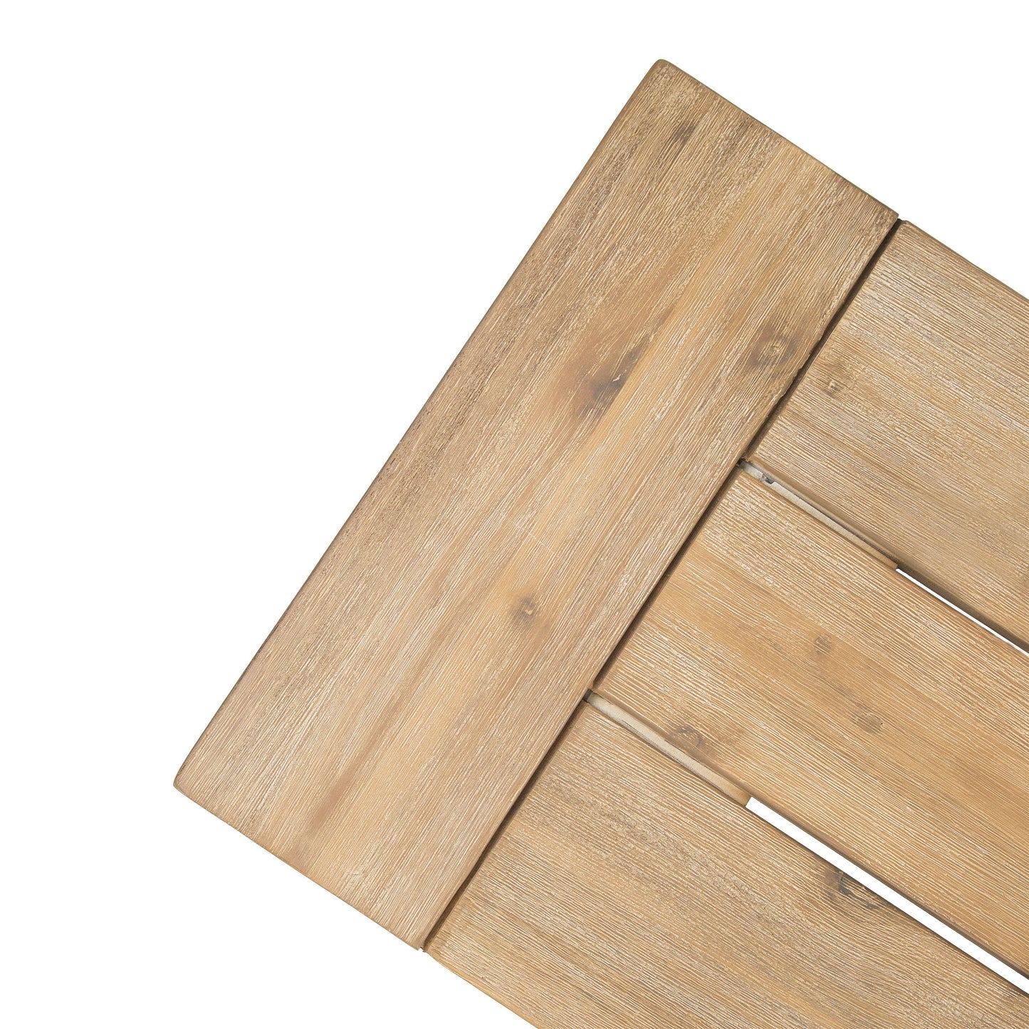 Outdoor Bench with Slat Panel Design and Acacia Wood Frame, Natural and Grey image 8