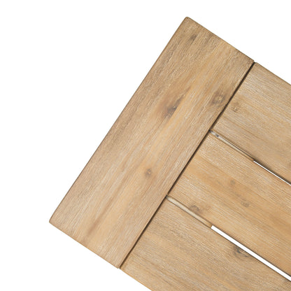 Outdoor Bench with Slat Panel Design and Acacia Wood Frame, Natural and Grey image 8