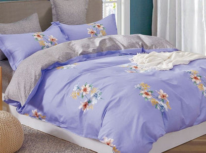 Kaufman Lily floral 100% Cotton Purple Comforter Set image 2