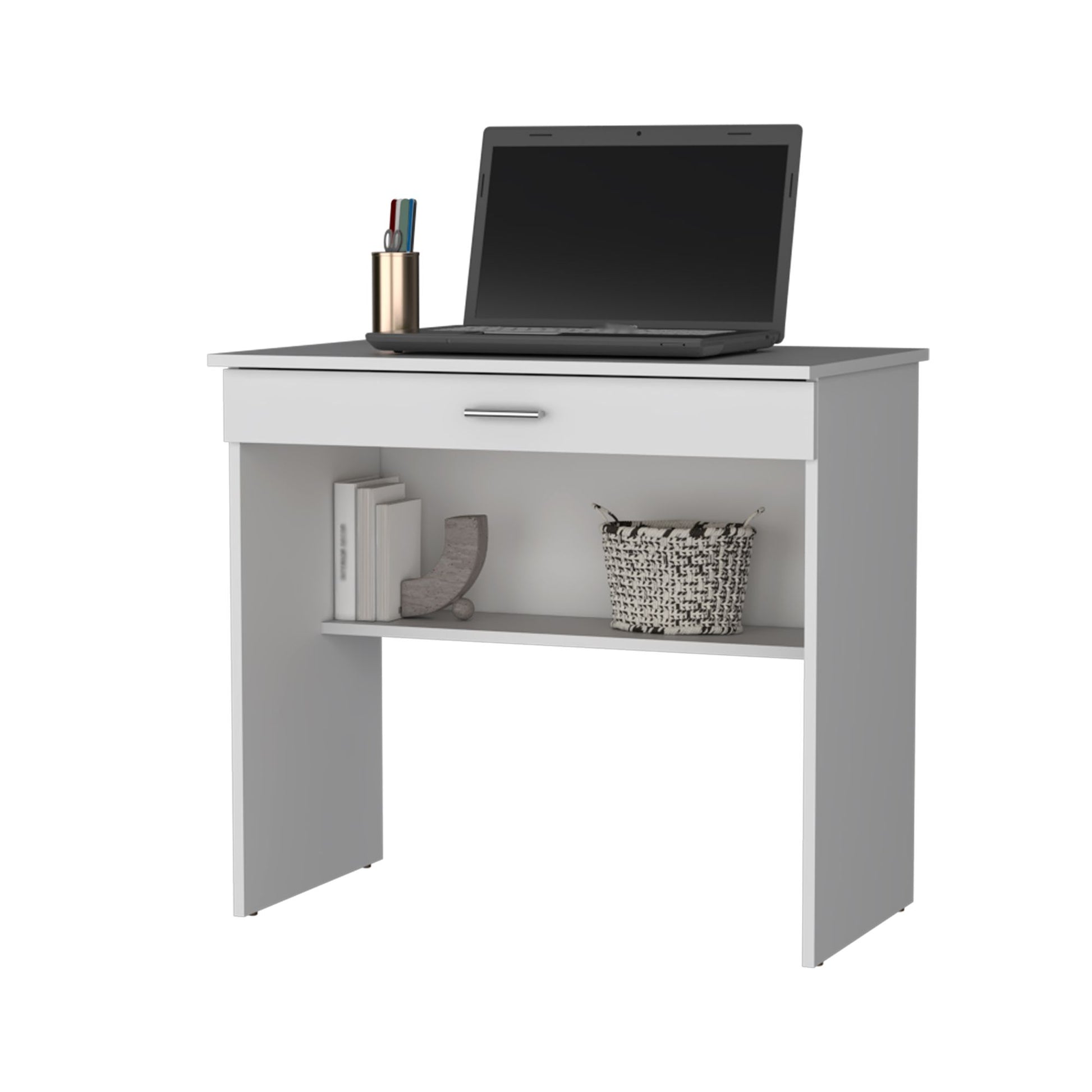 Kaylor Storage Desk, Modern Design with Drawer and Shelf image 6
