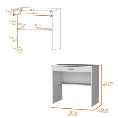 Kaylor Storage Desk, Modern Design with Drawer and Shelf image 3
