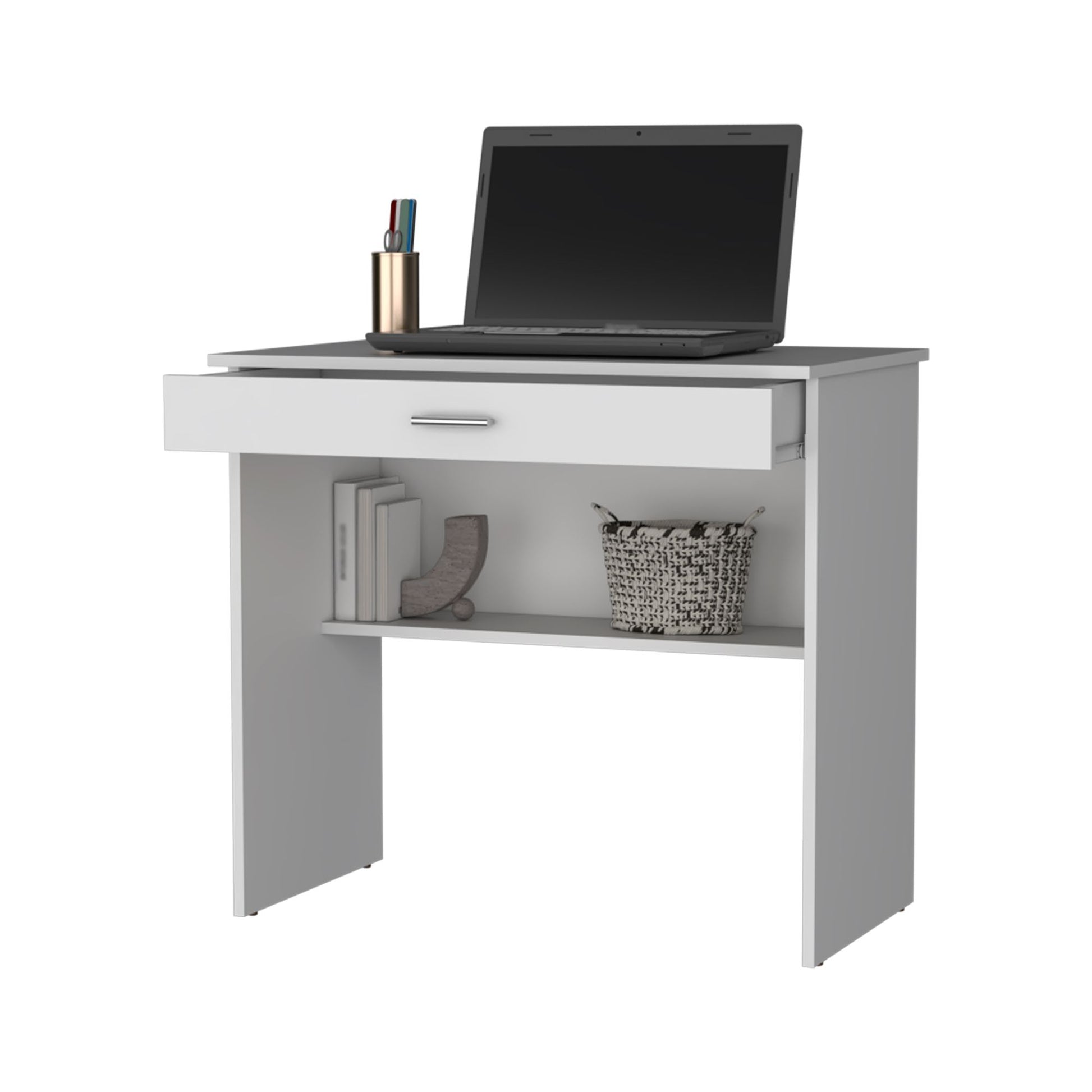 Kaylor Storage Desk, Modern Design with Drawer and Shelf image 5