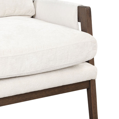 Kelly Mid-Century Modern Velvet Accent Armchair, White image 5