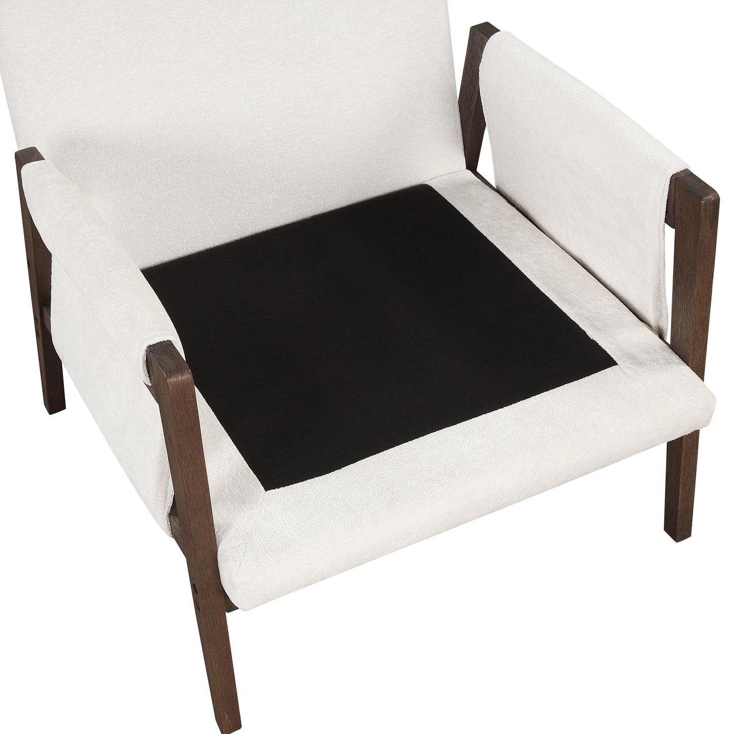 Kelly Mid-Century Modern Velvet Accent Armchair, White image 4