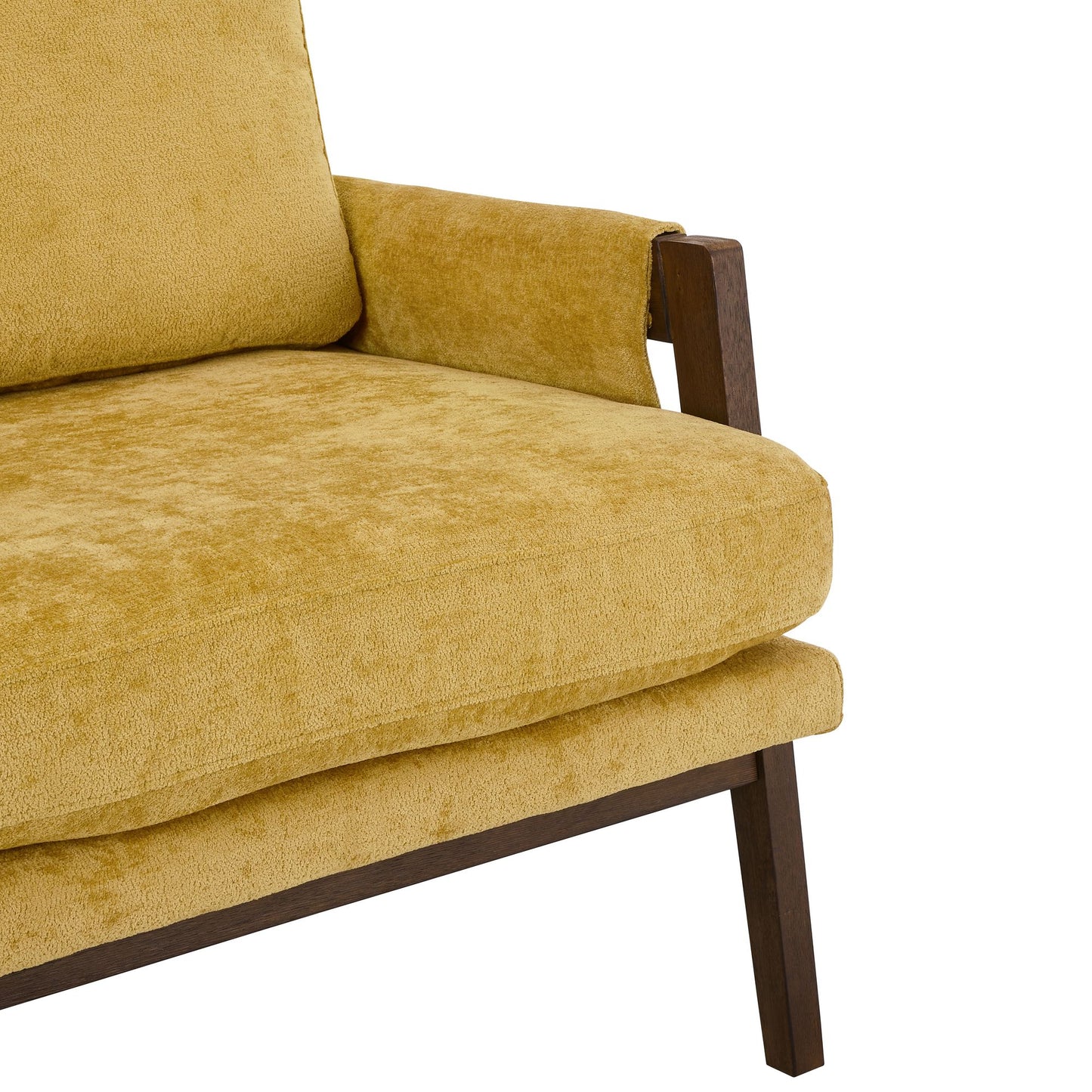 Kelly Mid-Century Modern Velvet Accent Armchair, Yellow image 5