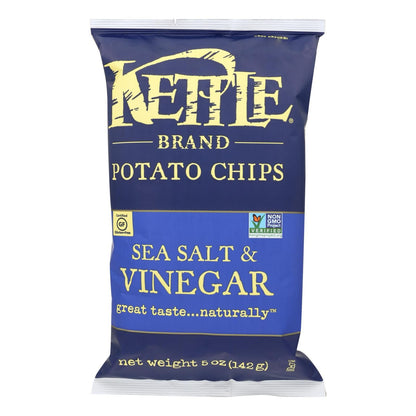 Kettle Brand Potato Chips - Sea Salt And Vinegar - Case Of 15 - 5 Oz. image 1
