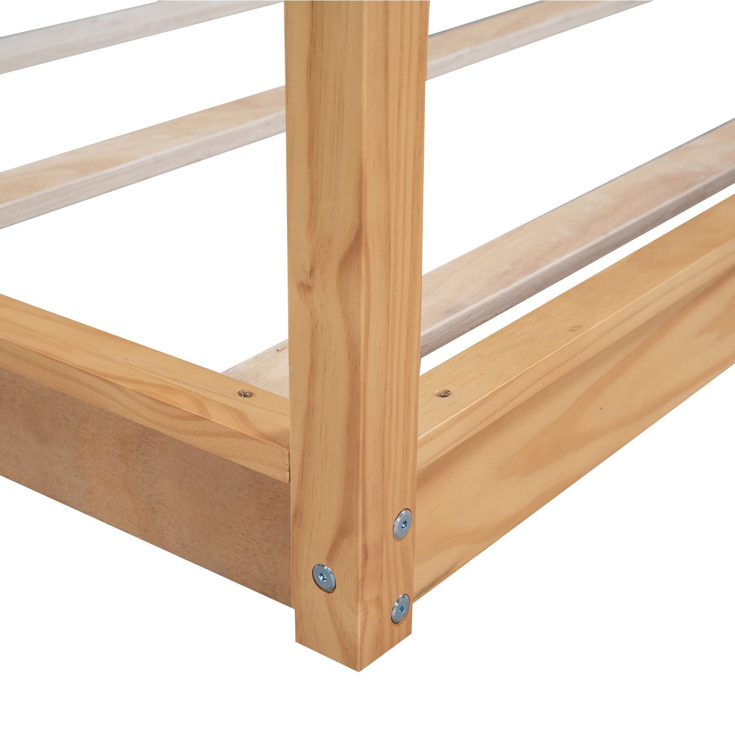 King Size Canopy Platform Bed with Support Legs, Natural image 13