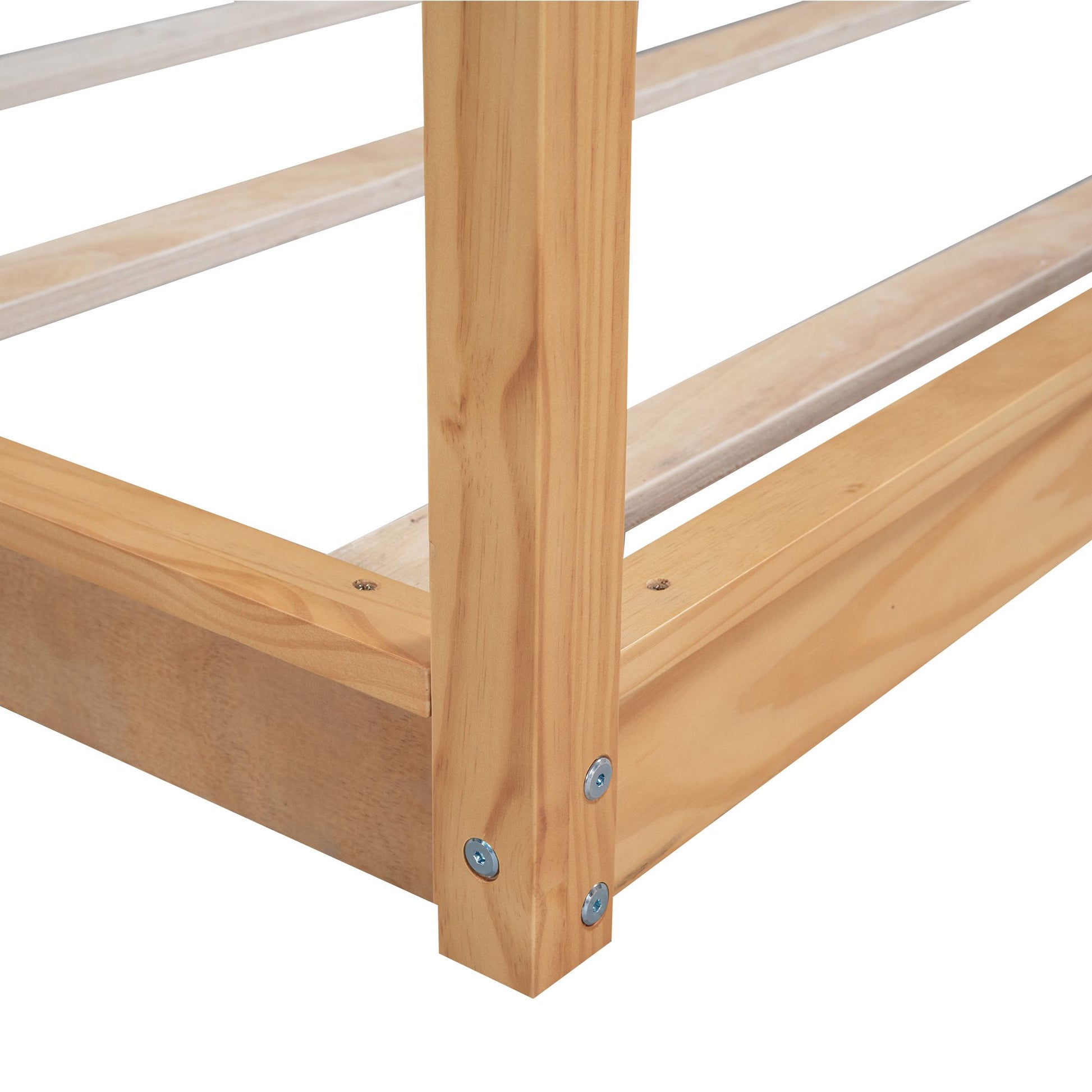 King Size Canopy Platform Bed with Support Legs, Natural image 13