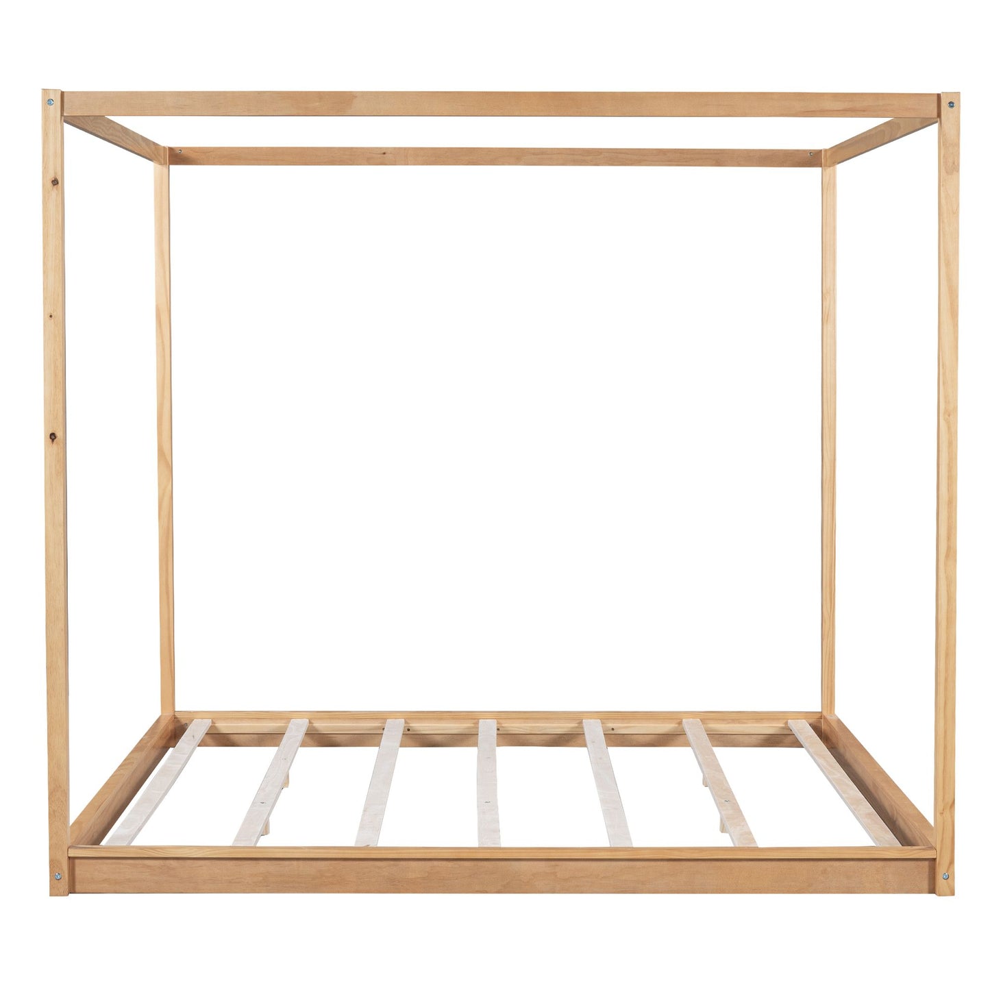 King Size Canopy Platform Bed with Support Legs, Natural image 14