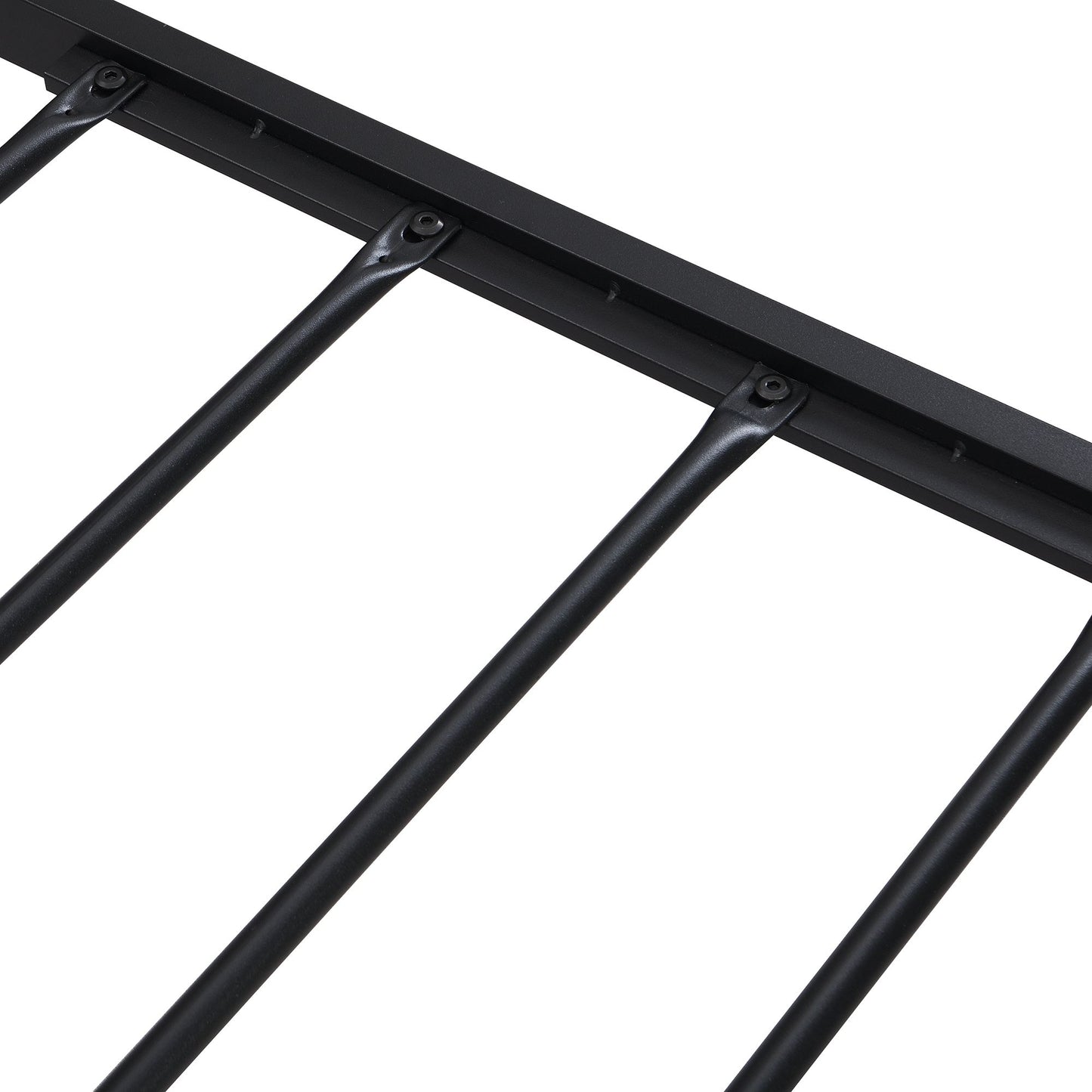 King Size Metal Platform Bed Frame with Wooden Headboard and Footboard with USB LINER, No Box Spring Needed, Large Under image 13