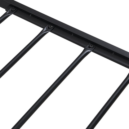 King Size Metal Platform Bed Frame with Wooden Headboard and Footboard with USB LINER, No Box Spring Needed, Large Under image 13