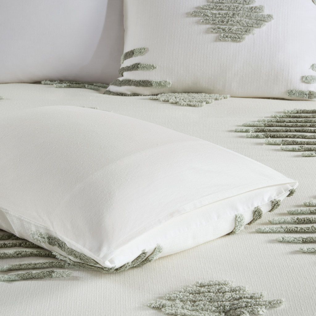 King/Cal King 3 Piece Cotton Blend Chenille Duvet Cover Set image 8
