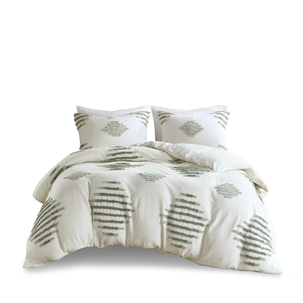King/Cal King 3 Piece Cotton Blend Chenille Duvet Cover Set image 11