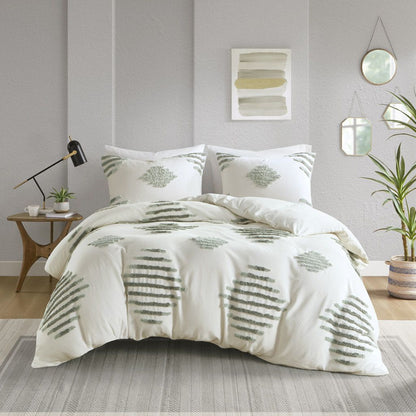 King/Cal King 3 Piece Cotton Blend Chenille Duvet Cover Set image 10