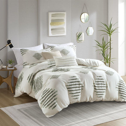 King/Cal King 3 Piece Cotton Blend Chenille Duvet Cover Set image 18