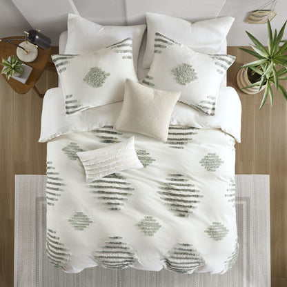 King/Cal King 3 Piece Cotton Blend Chenille Duvet Cover Set image 9