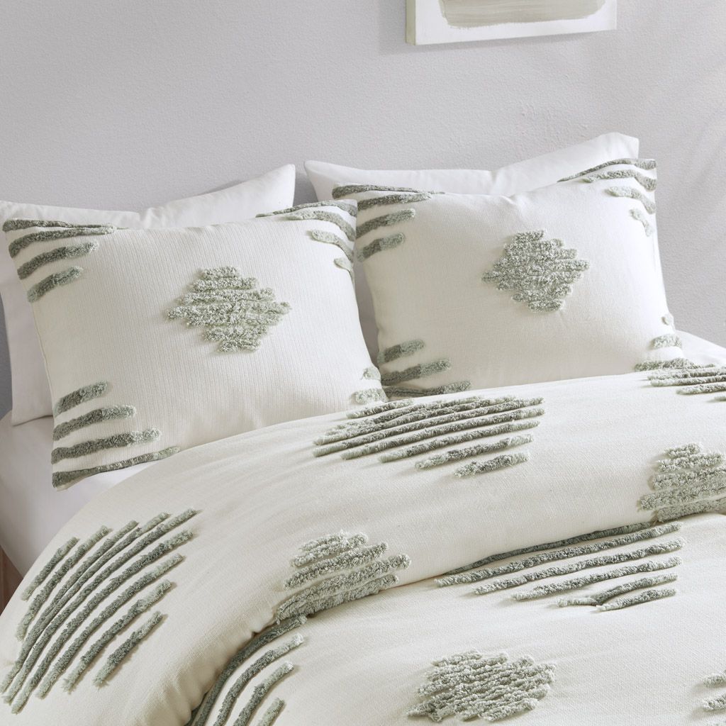 King/Cal King 3 Piece Cotton Blend Chenille Duvet Cover Set image 16