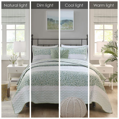 King/Cal King 4 Piece Seersucker Quilt Set with Throw Pillow image 4
