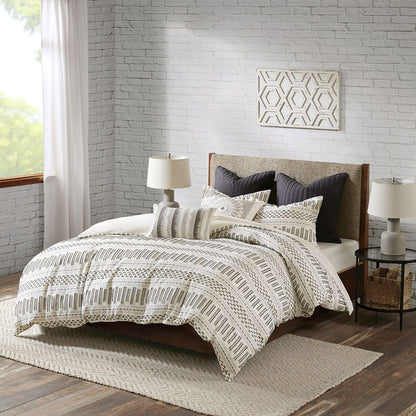 King/Cal King Cotton Jacquard Duvet Cover Mini Set image 1