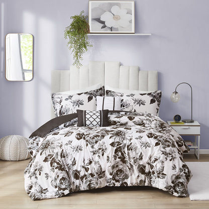 King/Cal King Floral Print Comforter Set image 4