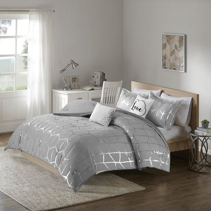 King/Cal King Metallic Printed Comforter Set image 1