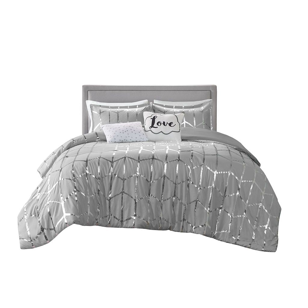 King/Cal King Metallic Printed Comforter Set image 7
