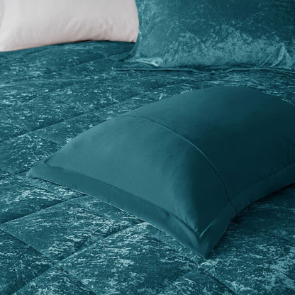 King/Cal King Velvet Duvet Cover Set with Throw Pillow image 9