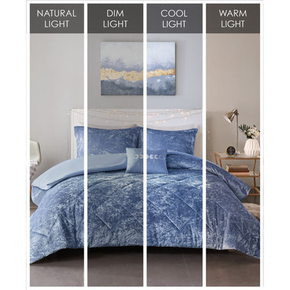 King/Cal King Velvet Duvet Cover Set with Throw Pillow image 5