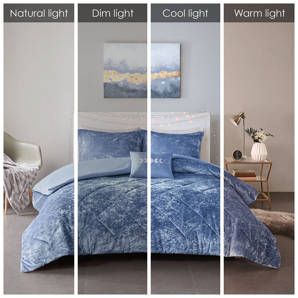 King/Cal King Velvet Duvet Cover Set with Throw Pillow image 11