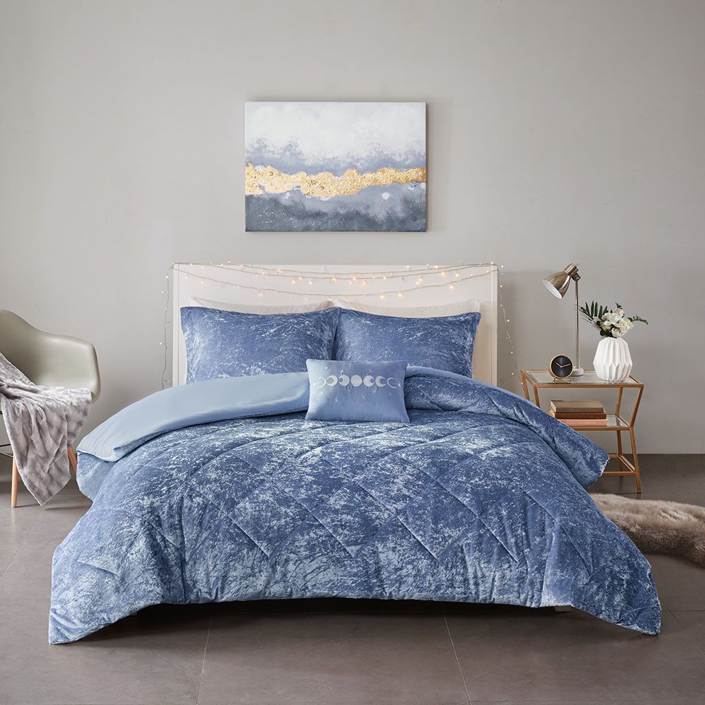King/Cal King Velvet Duvet Cover Set with Throw Pillow image 10