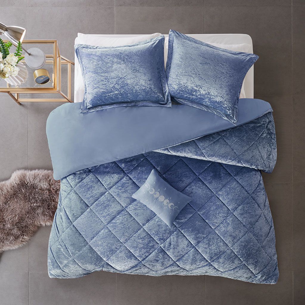 King/Cal King Velvet Duvet Cover Set with Throw Pillow image 8