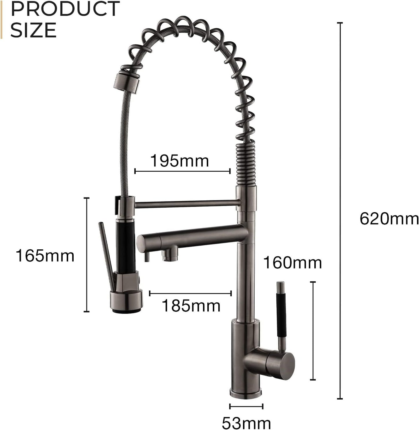 Kitchen Faucet Kit, Modern Style 2-Function Pull Down Sprayer and Pot Filler, High Arch Single Handle Kitchen Faucets wi image 2