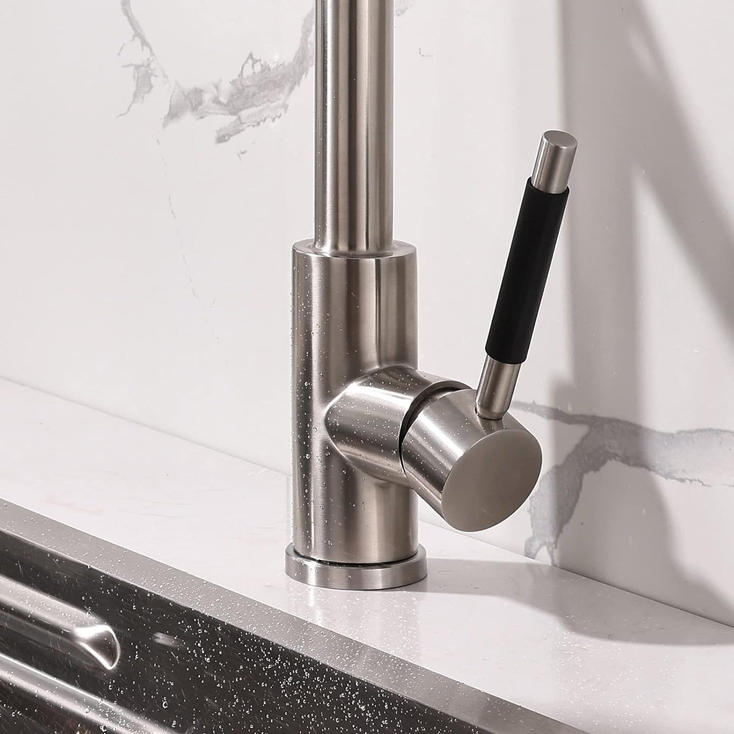 Kitchen Faucet Kit, Modern Style 2-Function Pull Down Sprayer and Pot Filler, High Arch Single Handle Kitchen Faucets wi image 5