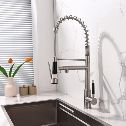 Kitchen Faucet Kit, Modern Style 2-Function Pull Down Sprayer and Pot Filler, High Arch Single Handle Kitchen Faucets wi image 9