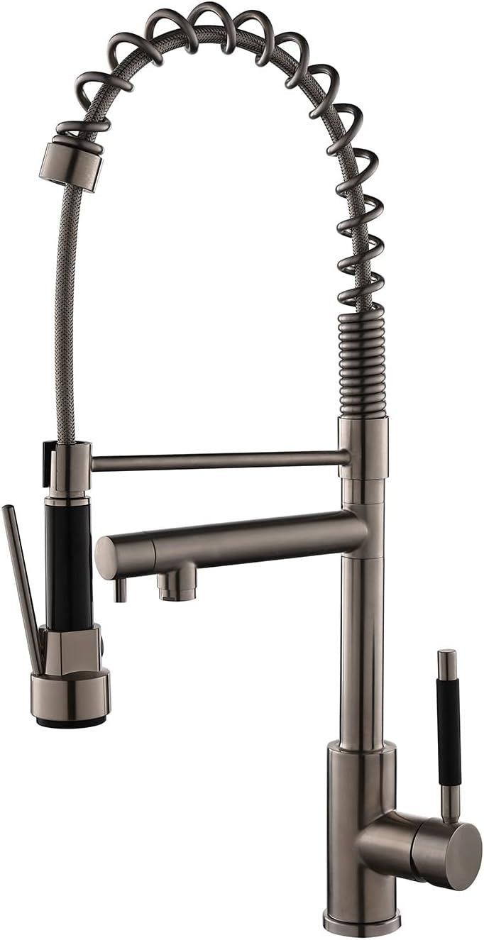 Kitchen Faucet Kit, Modern Style 2-Function Pull Down Sprayer and Pot Filler, High Arch Single Handle Kitchen Faucets wi image 1